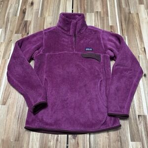 Patagonia Retool‎ Fleeec Snap T Pullover Womens XS Purple Swetshirt Outdoor